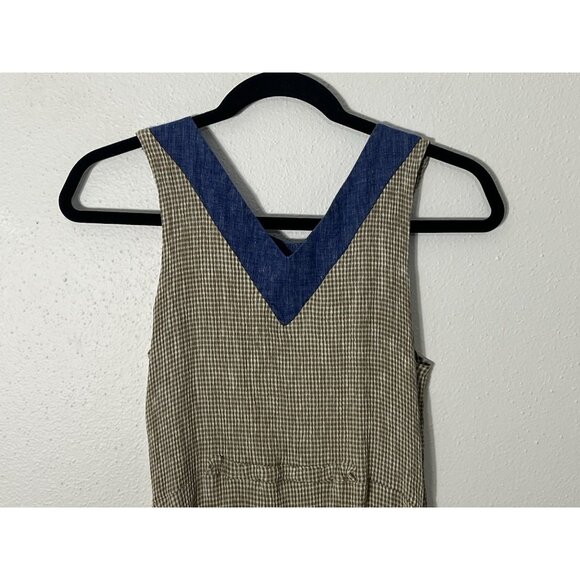 Rebe By Debra Weiss Tan Sleeveless Gingham Dress Size XS - Picture 6 of 12